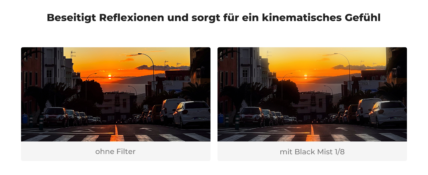 Фільтр K&F Concept з кришкою для об'єктива, серветкою для очищення, захисним фільтром з оптичного скла з 18-шаровим нанопокриттям (Nano Klear) (55mm, Black Mist 1/8)