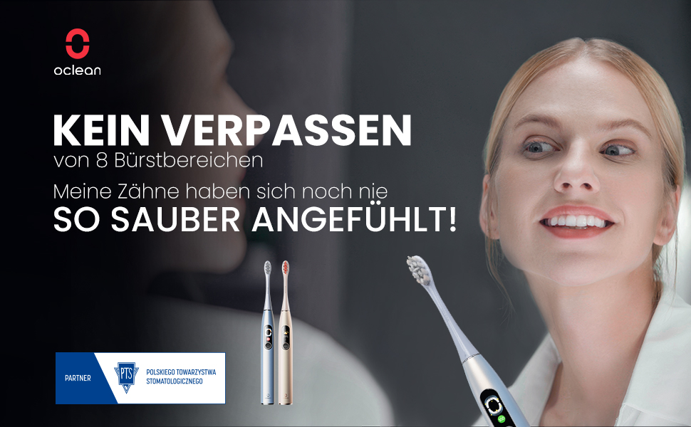 Електрична зубна щітка Oclean X Pro Digital з 4 насадками та кейсом для подорожей, звукова, з кольоровим дисплеєм, 3 режими, відстеження 8 ділянок, таймер, APP, срібляста