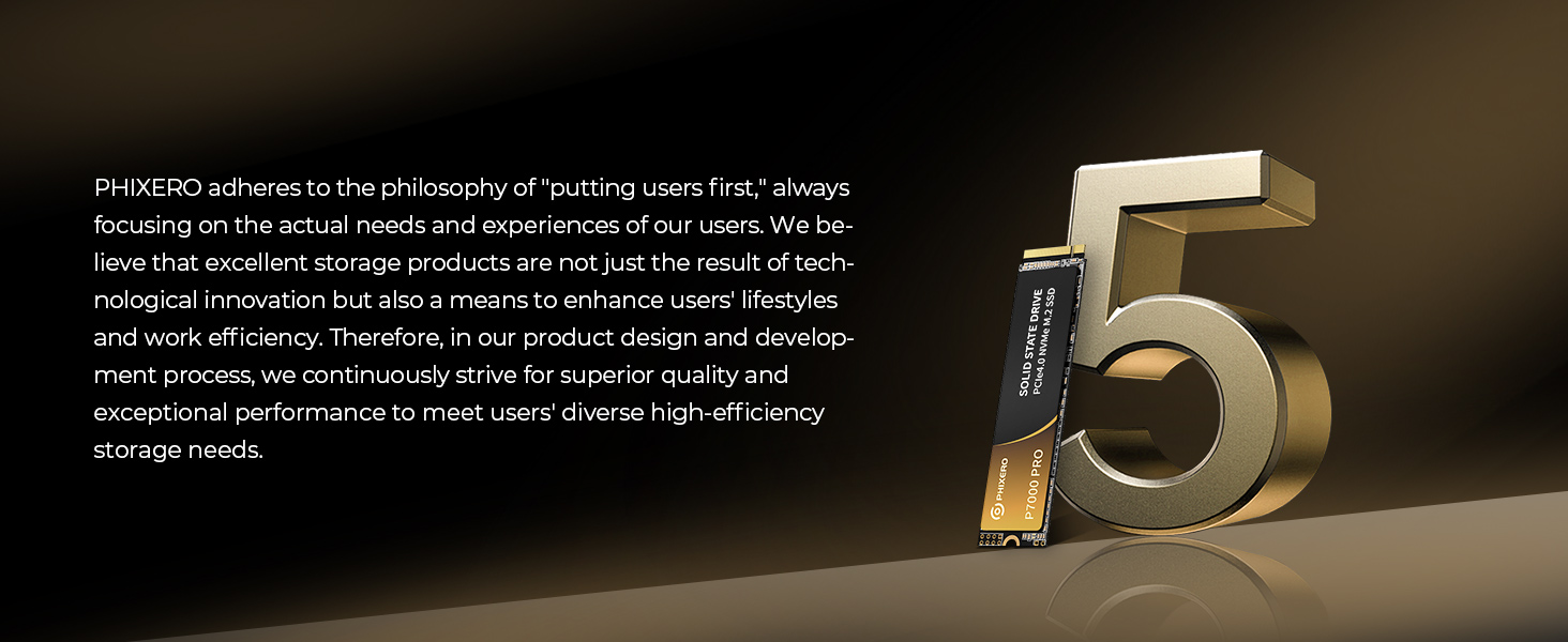 SSD Phixero P7000Pro 1TB M.2 NVMe PCIe Gen4x4 - 7000 МБ/с | Для PS5, геймінгу та редагування відео