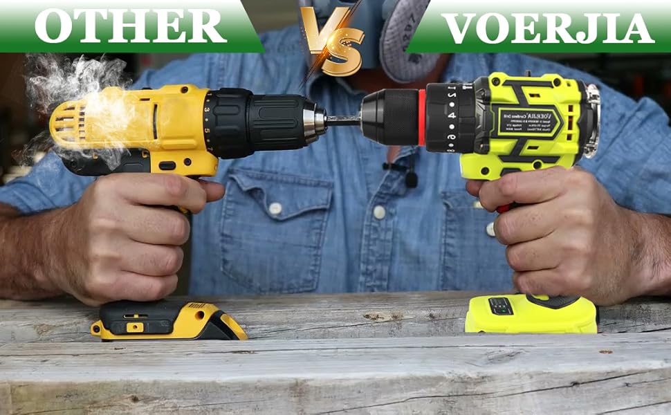 Акумуляторний шуруповерт 21V з набором 46 предметів: безщітковий дриль-шуруповерт, 2 акумулятори 2000 mAh, патрон 3/8', 20+3 ступені крутного моменту, до 65 Н.м, LED-ліхтар, 2 швидкості, аксесуари для електроінструментів