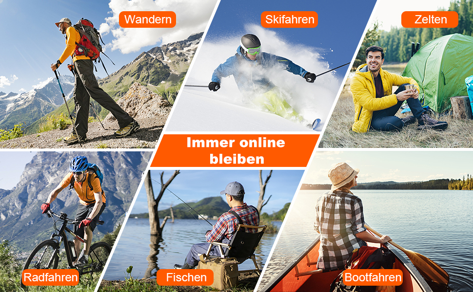 Портативний зарядний пристрій Powerbank 26800 mAh з сонячною панеллю та ручкою, 4 кабелі, USB-C, швидка зарядка, 7 виходів, 4 входи, для мобільного телефону, водонепроникний, зовнішній акумулятор для кемпінгу, оранжевий