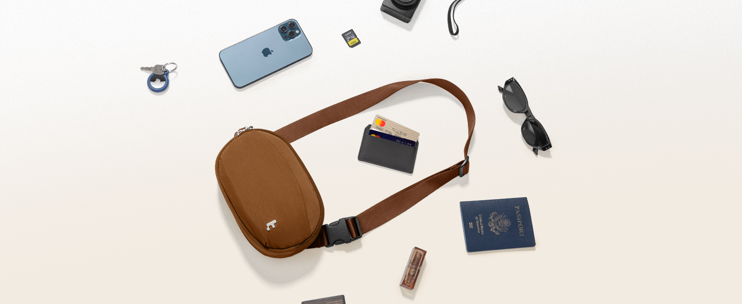 tomtoc жіноча поясна сумка-слінг з RFID захистом, 1.5 л, зелений (карамель)