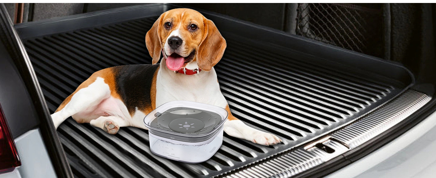 Миска для собак PETTOM 2L без розбризкування, велика сіра, з анти-розливним механізмом