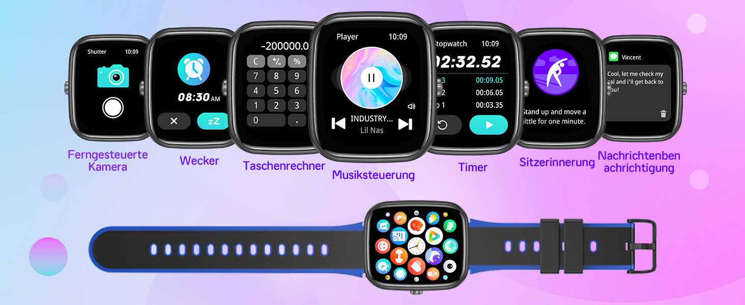 Дитячий розумний годинник Smartwatch Kinder з водозахистом та фітнес-трекером. 1,75