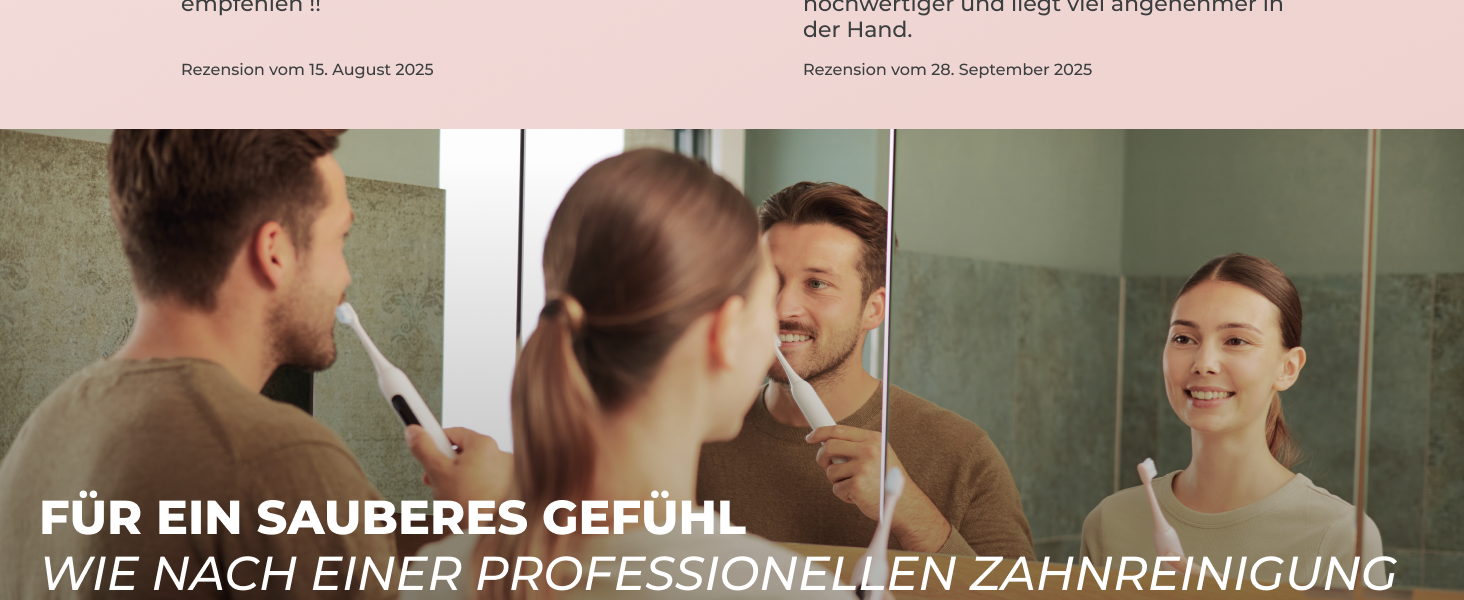 Електрична зубна щітка POIVES P1 Pro - ультразвукова, рожева перлина, з датчиком тиску, 4 роки гарантії