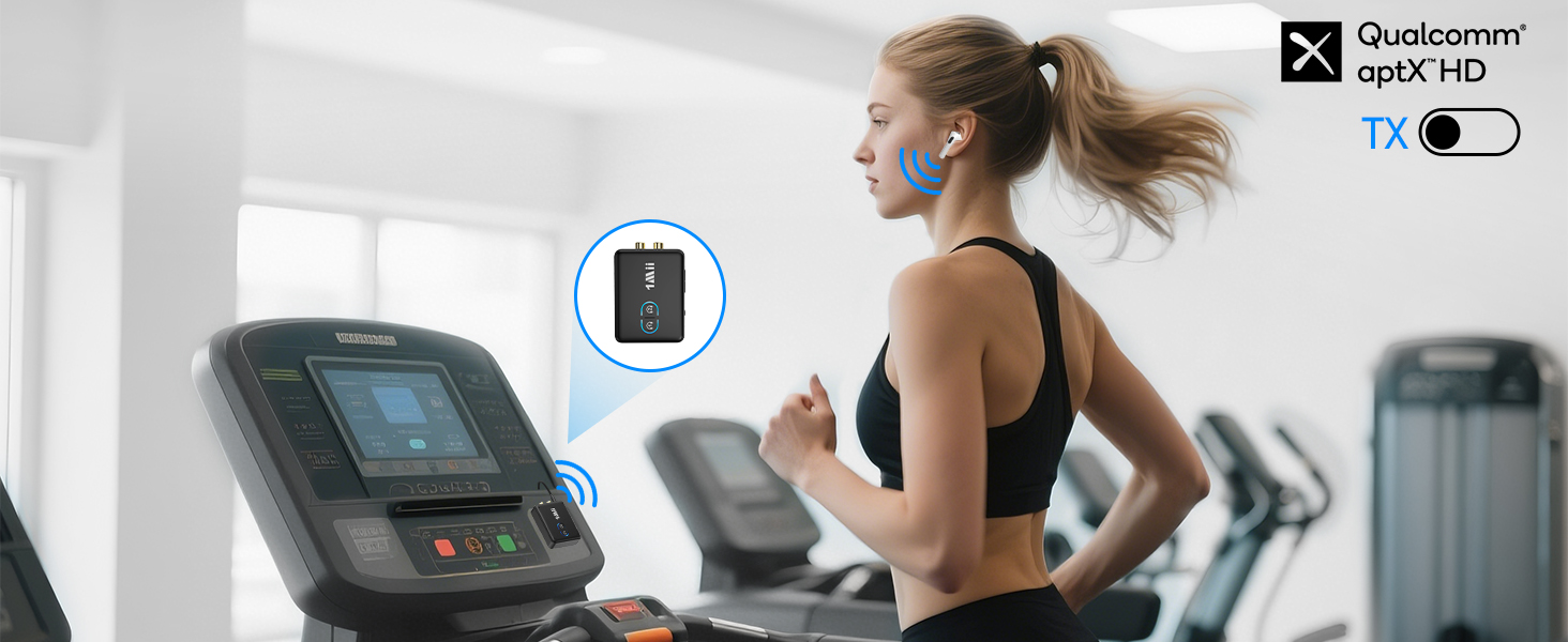 Bluetooth-трансмітер та ресивер 1Mii ML302+, двоканальний адаптер для ТБ та навушників (Dual Link)