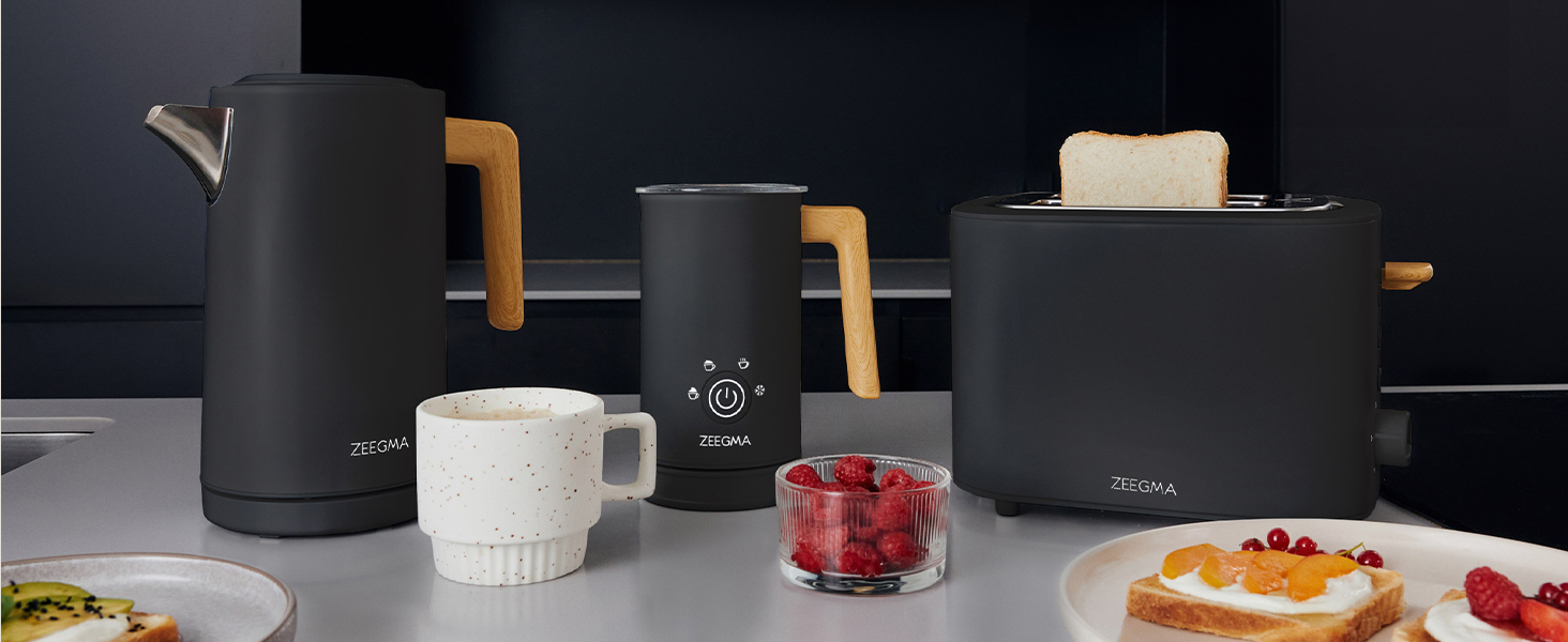 Електричний чайник ZEEGMA KETLEE 1.7L бездротовий, нержавіюча сталь, 2200W, для чаю та кави, автоматичне відключення, LED-дисплей, сучасний дизайн (білий)