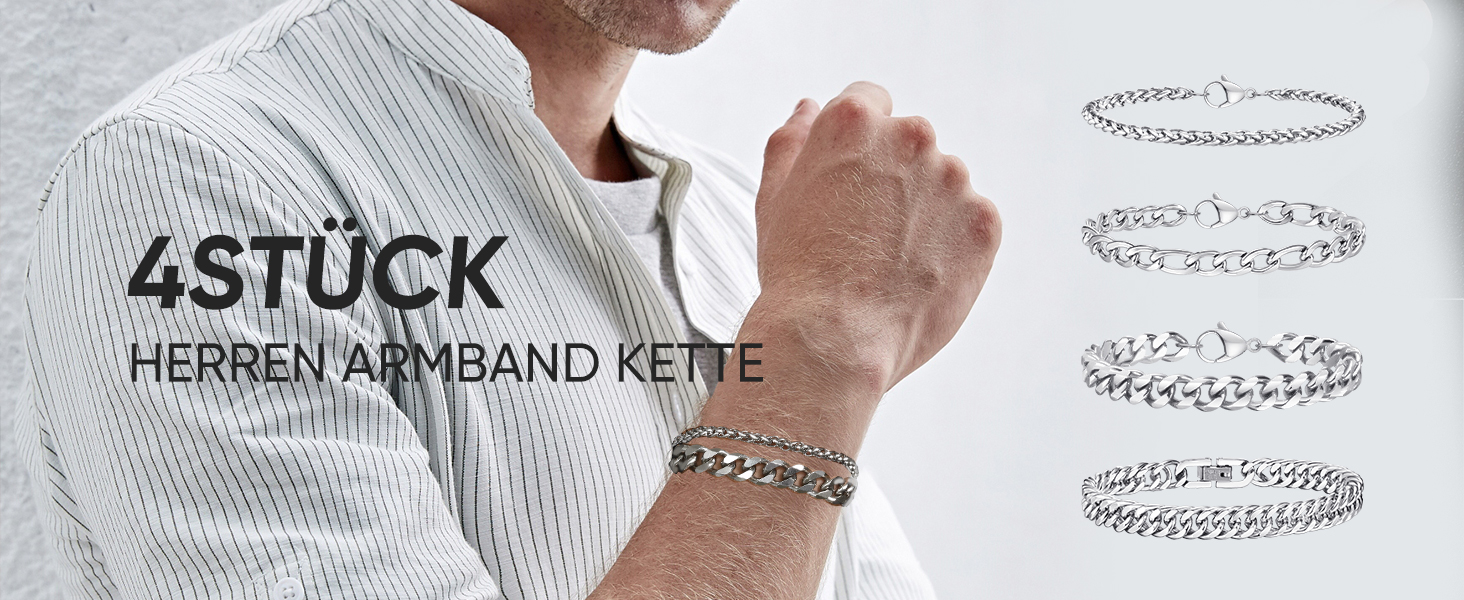 Чоловічий браслет TempBeau: срібно-чорний, з нержавіючої сталі, 19/21 см, панцерна ланцюг, стильний аксесуар для чоловіків, подарунок для тата/друга