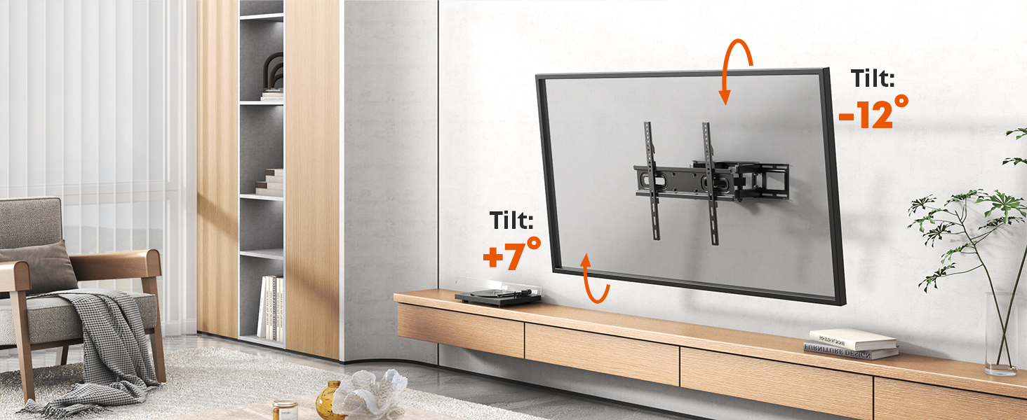 Настінне кріплення для телевізора 32-70 дюймів, поворотне, нахильне, до 50 кг, VESA 400x400 мм