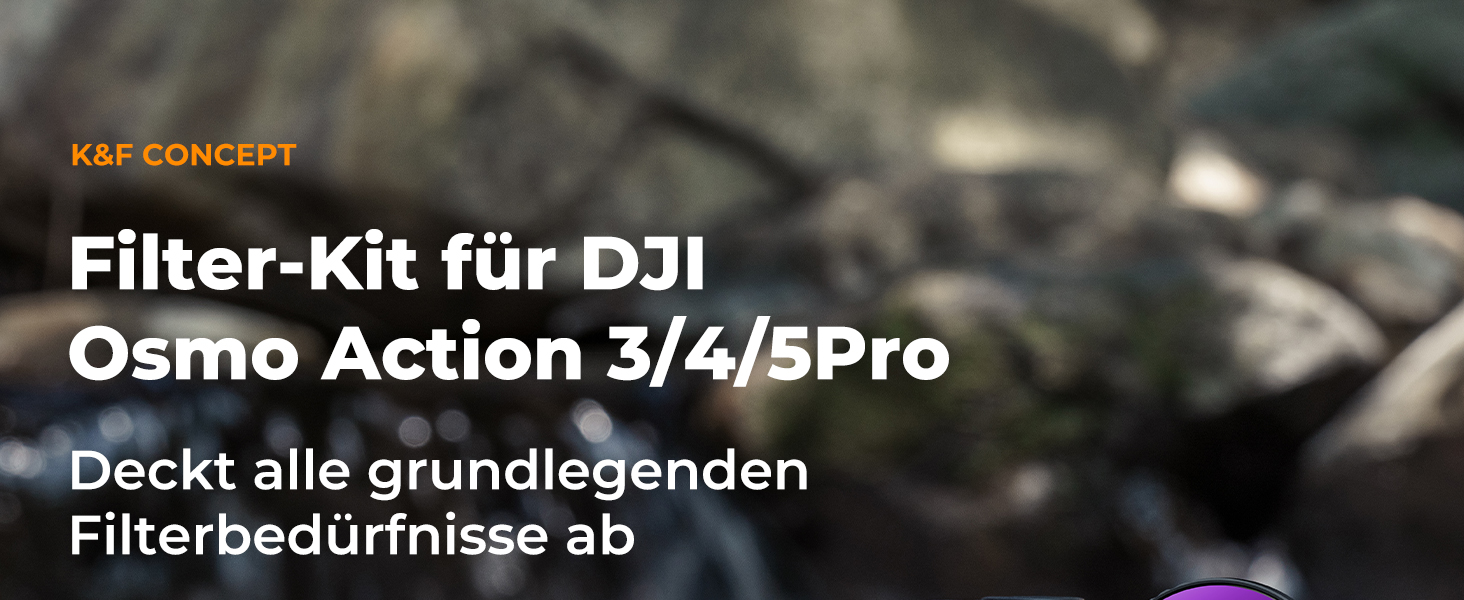 Фільтри K&F Concept ND/CPL для DJI Osmo Action 4/5 PRO: набір нейтральних фільтрів HD Glass CPL+ND8+ND16+ND32+ND64+ND256