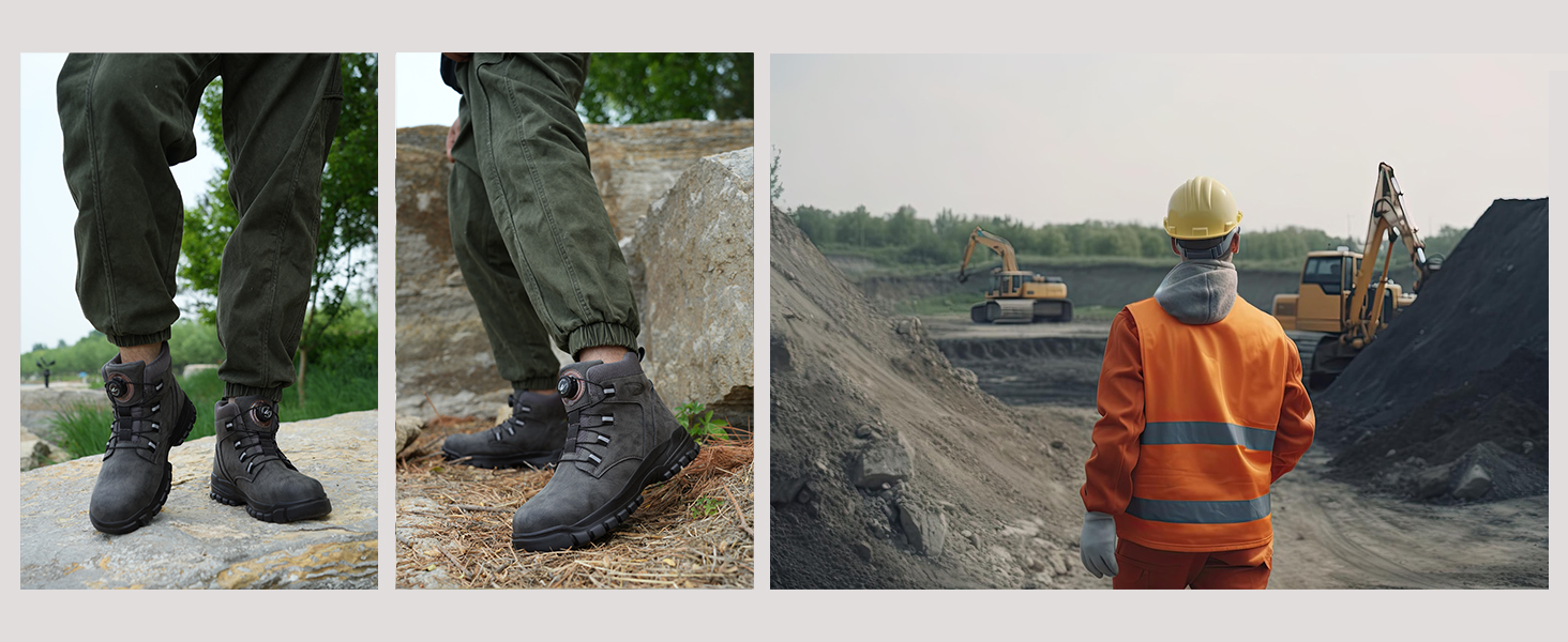 Черевики безпеки для чоловіків та жінок. Легкі, водонепроникні робочі черевики зі сталевим підноском. Безпечні робочі черевики з антиковзкою підошвою. Розмір 46 EU, чорний колір