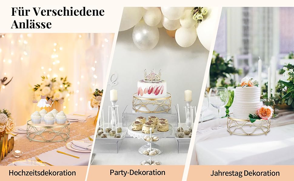 Підставка для торта NUPTIO: кругла, 30 см, з акриловою платформою. Ідеально для весілля, дня народження, дитячого свята, декору.