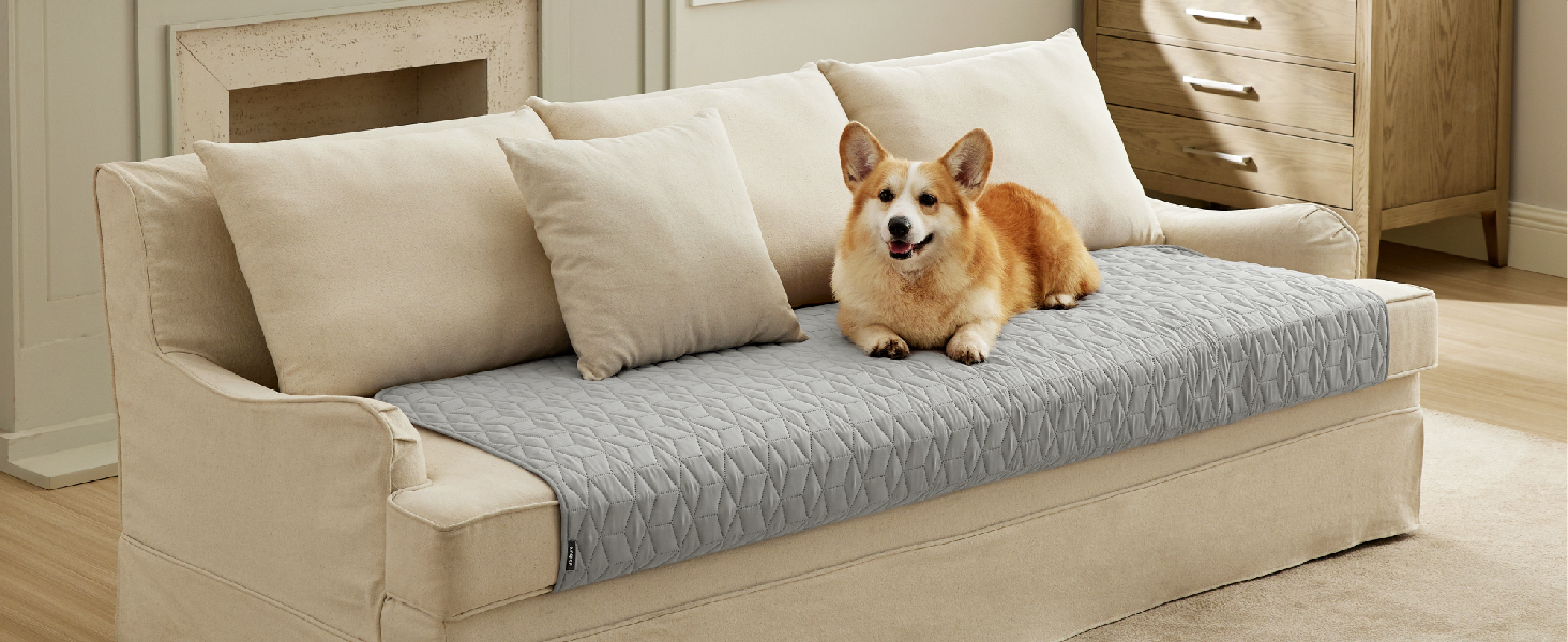 Водонепроникний плед для собак Bedsure, 76 x 182 см, антиковзаюча підкладка, м'який, зносостійкий, для захисту диванів та ліжок (Dunkelgrau)