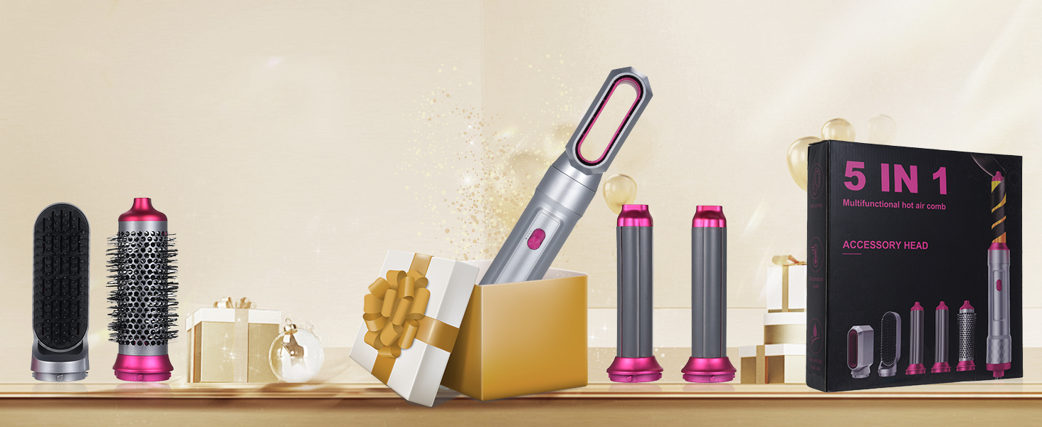 Набір аірстайлера 5 в 1: фен-щітка для волосся, об'єм, випрямлення, укладка
