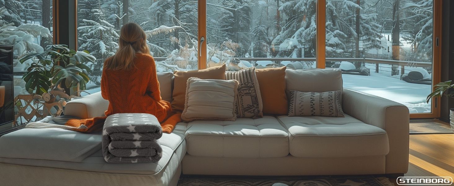 Електрична гріюча ковдра Steinborg® з автовимкненням 180x130 см - 9 температурних режимів, пральна