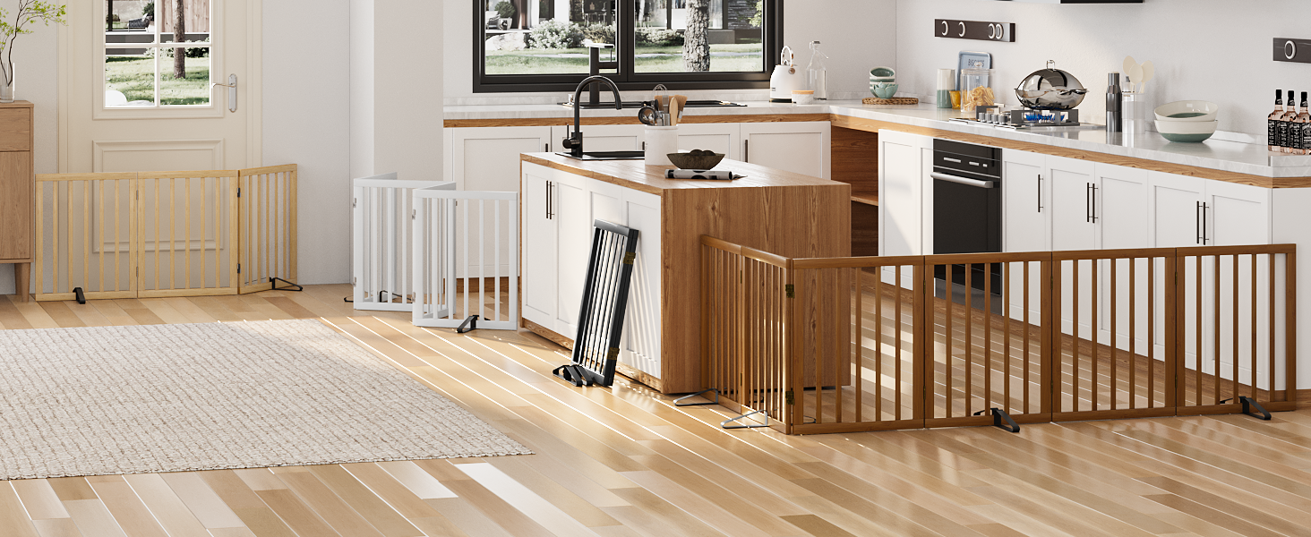 Бамбукове захисне гiтер для дитини та тварин Semiocthome, 2 секції, 90 см, бiлий