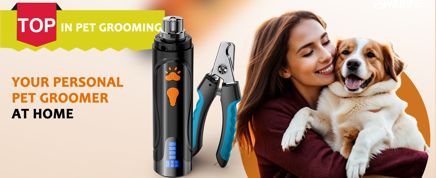 Електричний точилка для кігтів собак YABIFE - тиха, 3 швидкості, для маленьких та великих собак та котів