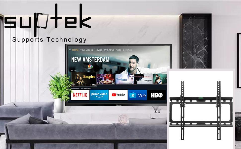 Настінний кронштейн для ТБ Suptek MT4205, нахильний, для плоских та вигнутих екранів 26-60 дюймів (66-152 см), до 45 кг, з рівнем