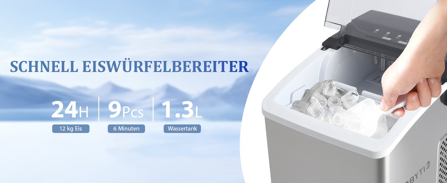 Компактний льодогенератор Citybee з UV-світлом та функцією самоочищення, 14 кг/24 год, 2 розміри льоду, безшумний льодогенератор для кухні, офісу та вечірок (нержавіюча сталь)