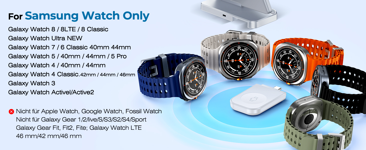 Бездротова зарядка EGV 3-в-1 для Samsung Galaxy S25 Ultra/S24/S23, Z Fold/Flip 7/6, Buds, Watch Ultra/8/7 - без адаптера