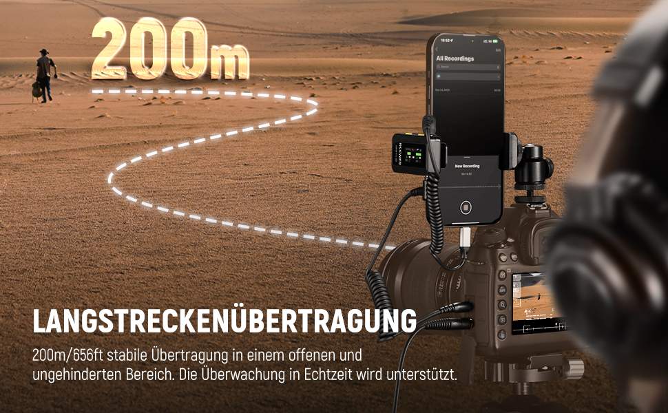 NEEWER CM28 Pro: Бездротове мікрофонний комплект (1RX+2TX) з кейсом для зарядки, 150м радіус дії, 48kHz/24Bit, шумозаглушення, сумісний з iPhone, iPad, Android, DJI, Insta360, PC, Mac