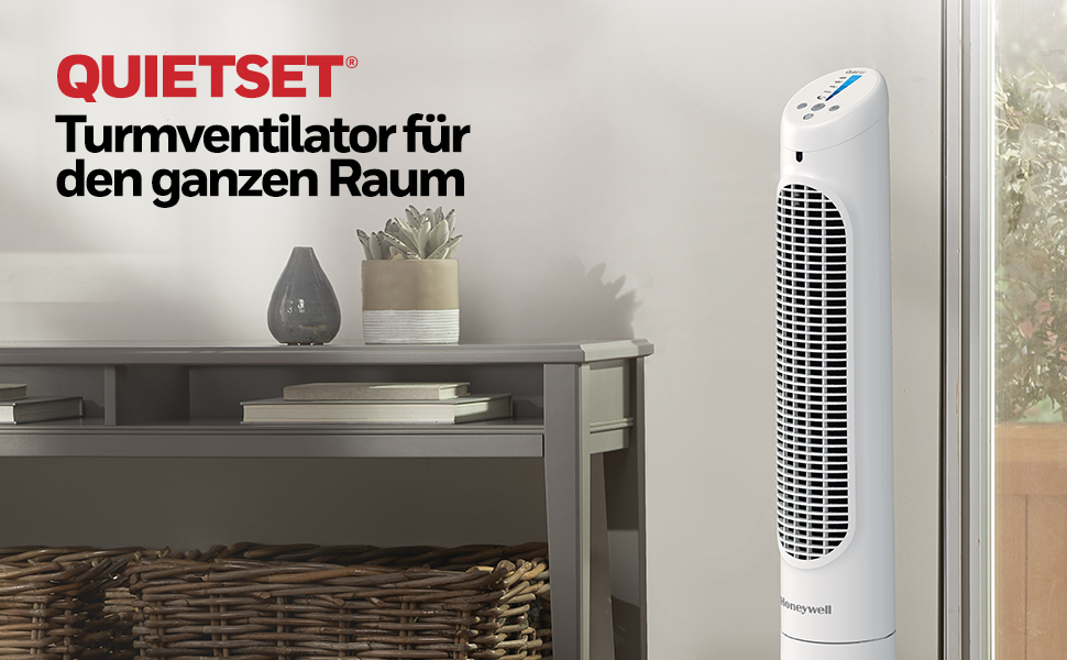 Турбовентилятор Honeywell QuietSet для дому (5 швидкостей, осциляція 80°, таймер, автовимкнення, пульт ДК)