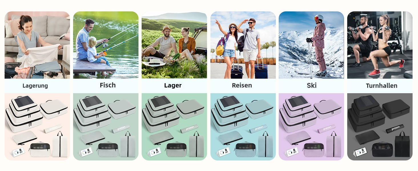 Органайзери для валізи Prezon, набір 10 шт., легкі, для подорожей, блакитно-зелені