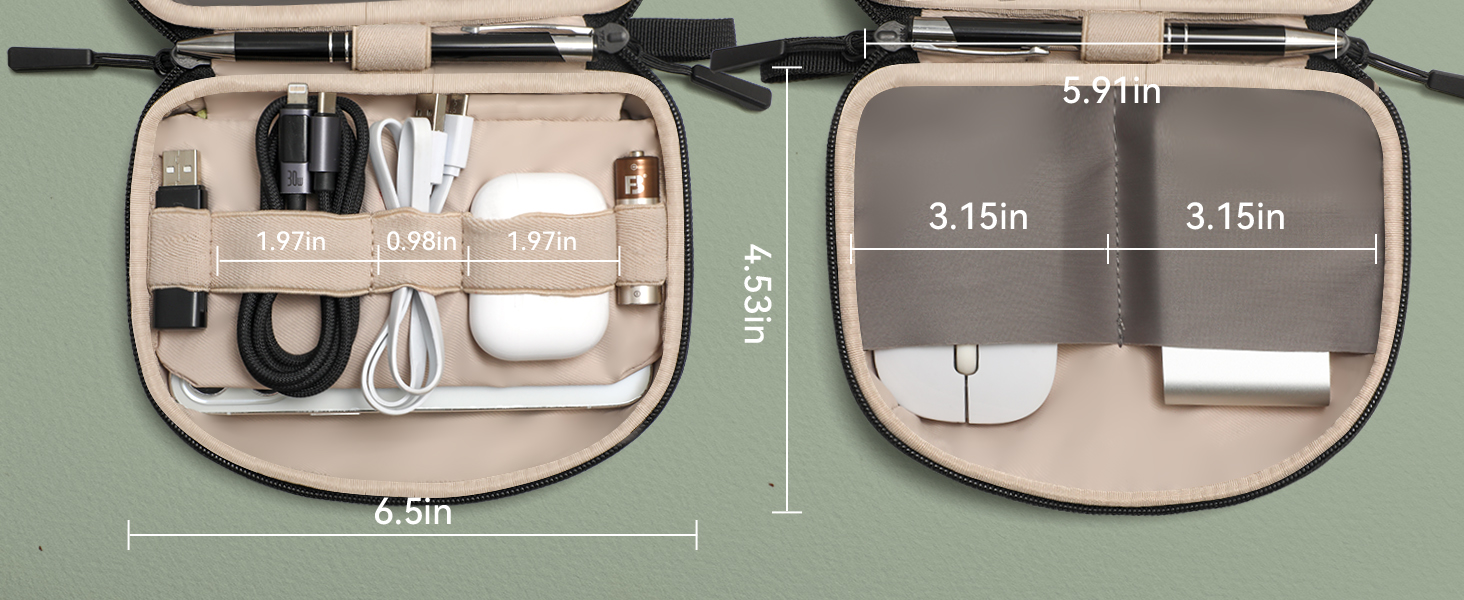 Органайзер для кабелів SIMTOP: компактна сумка для аксесуарів, кабелів, SD-карт, power bank. Ідеально для подорожей, офісу та фотографії. Зелений колір