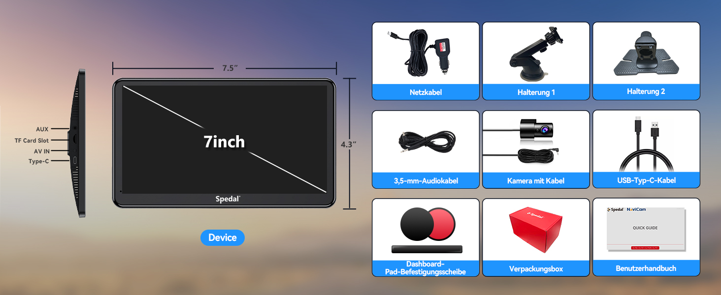 Бездротовий автомобільний мультимедійний центр Spedal NaviCam 796W з Apple CarPlay, Android Auto, зовнішньою камерою, Bluetooth, Wi-Fi, AirPlay, AUX та FM-трансмітером