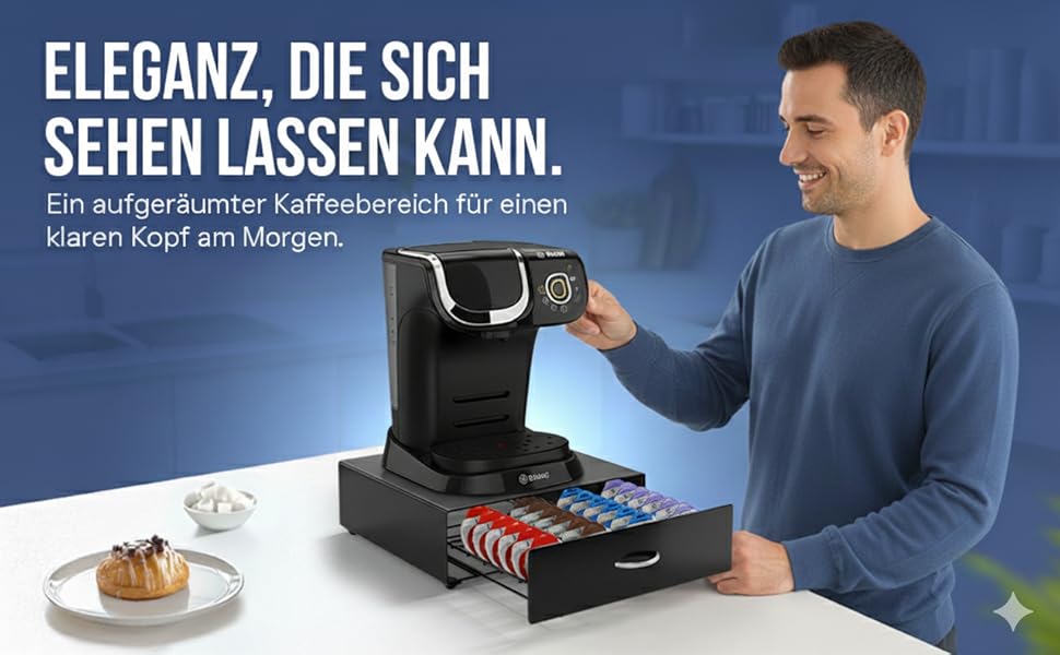 Тримач для капсул Tassimo Prodiumart - елегантний диспенсер на 64 капсули (чорний)