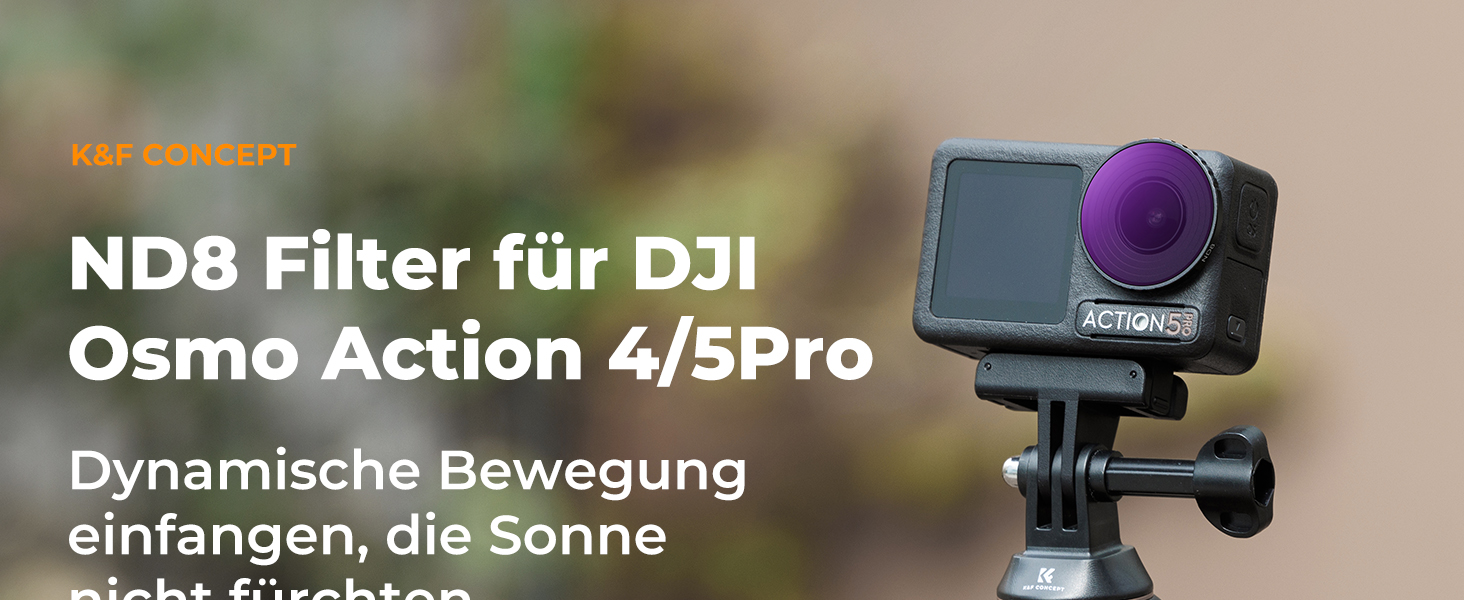 Фільтри K&F Concept ND для DJI Osmo Action 5/4 PRO: комплект з 6 шт. (CPL, ND8, ND16, ND32, ND64, ND256)
