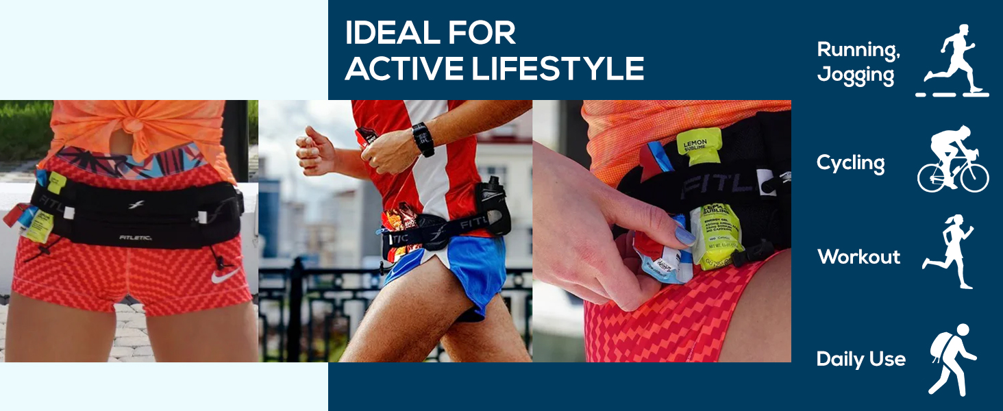 Пояс для бігу Fitletic з неопрену, сумісний з iPhone 5, 4S, 4, 3GS та іншими смартфонами, чорний