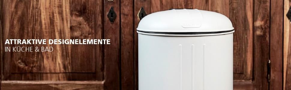 Сміттєвий кошик для косметики WENKO Atri з кришкою та внутрішнім відром, 6 л, чорний