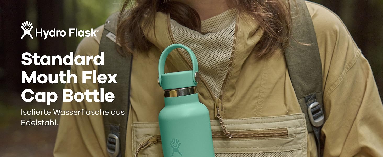 Термос-пляшка Hydro Flask Standard Flex Cap 621 мл — сталева ізольована пляшка для напоїв, герметична, Surf Surf
