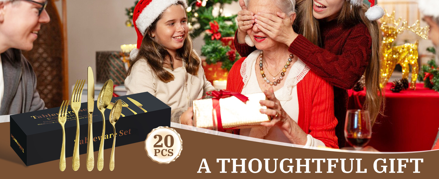 Набір столових приборів DRAGON RIOT на 6 осіб (30 предметів) з нержавіючої сталі, рожеве золото, для дому/вечірки/ресторану