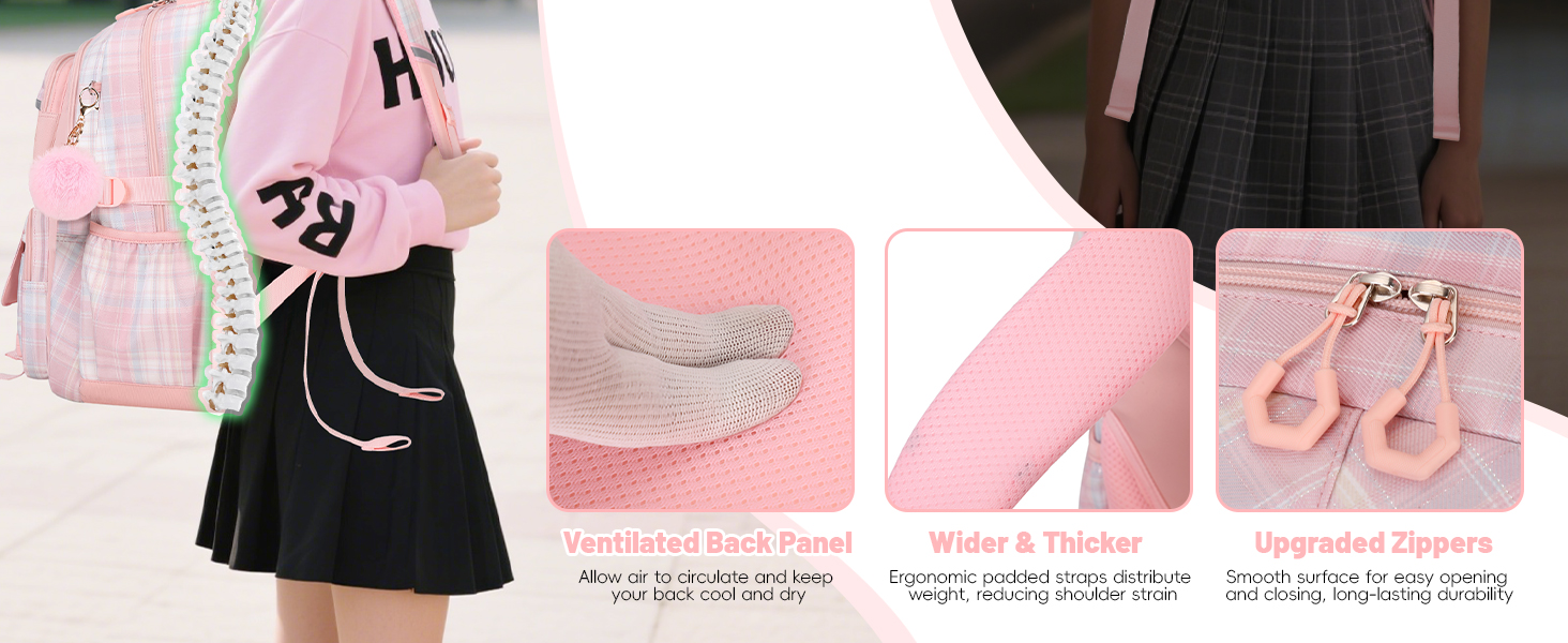 Дитячий рюкзак Tanou для дівчаток, шкільний, ергономічний, великий, модний, в ліловому кольорі