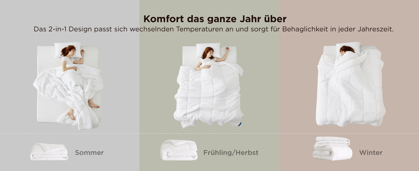 Комплект постільної білизни BEDSURE: ковдра 135x200 (зимова 450gsm, літня 150gsm) для 4 сезонів, 2 шт.