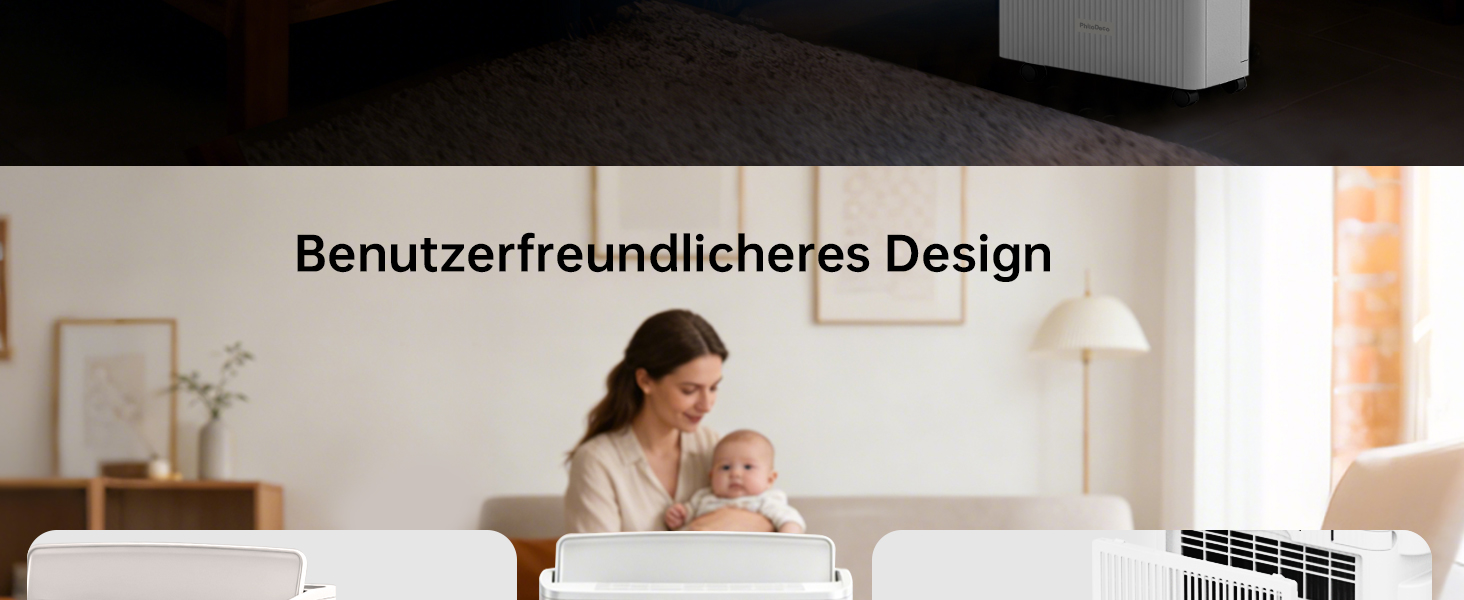 Електричний осушувач повітря 20L для підвалу та кімнат, тиха робота 39dB, таймер, шланг 1м, гарантія 10 років
