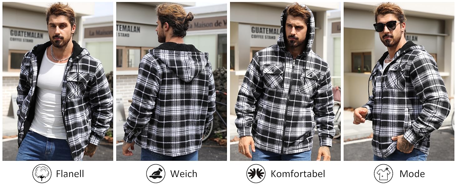 Чоловіча зимова сорочка-куртка SwissWell у клітинку з хутром, капюшоном та блискавкою, флісова тепла куртка для прогулянок, зелена, XL