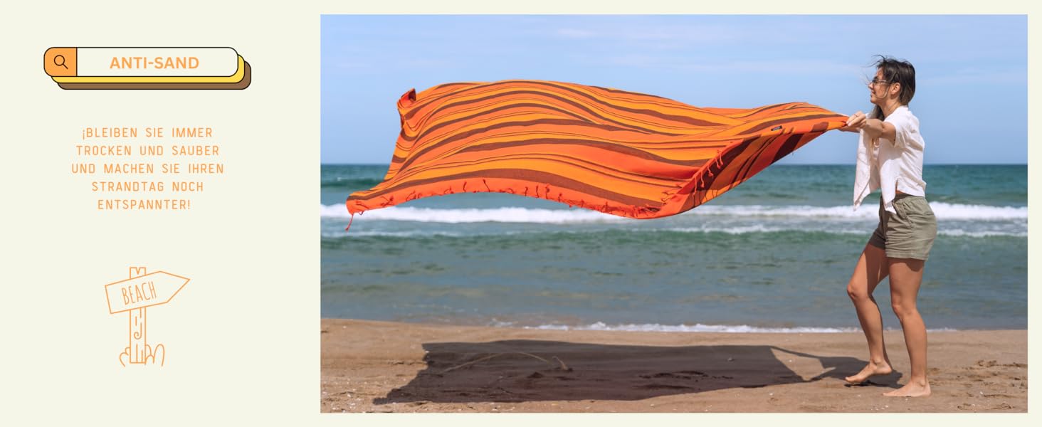 Плед для пікніка MOMOMUS XXL для пляжу та кемпінгу 210x240 см, помаранчевий - складаний, великий, без піску