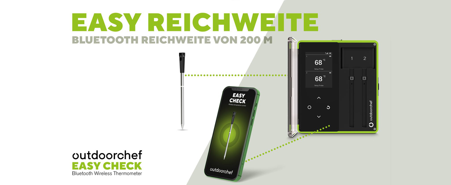 Термометр для гриля Outdoorchef Easy Check Bluetooth - бездротовий, двозонний