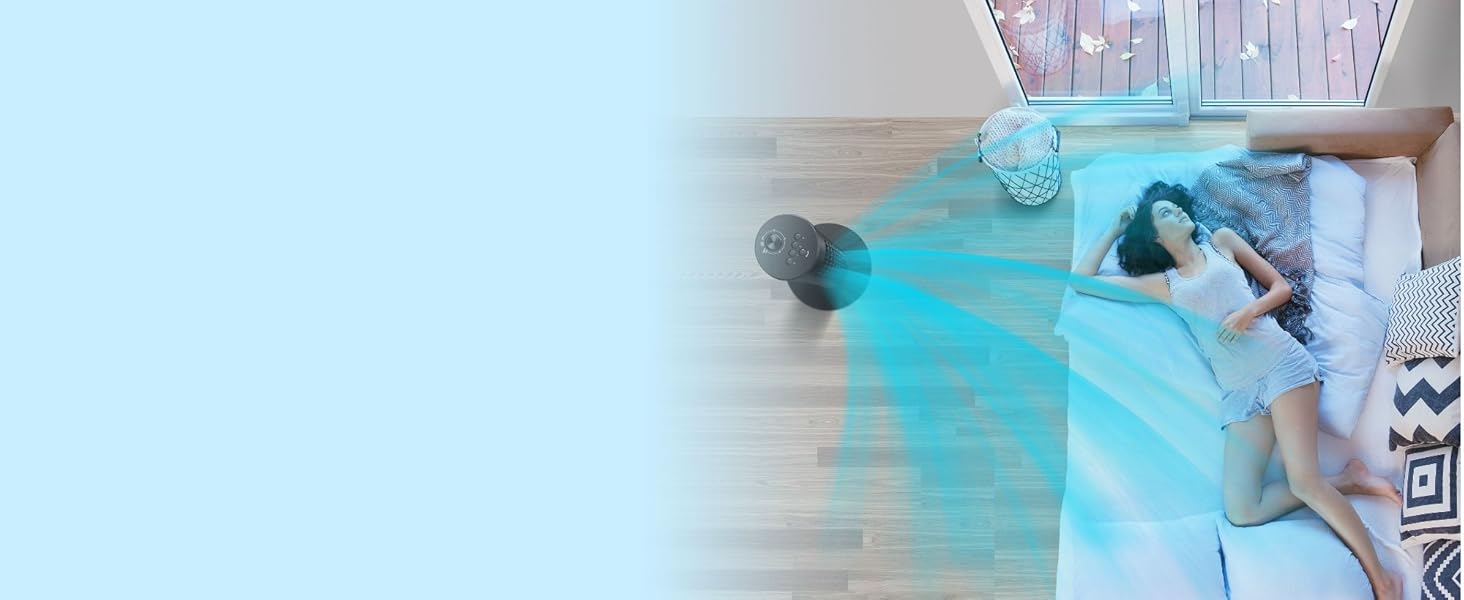 VonHaus Турмаліновий вентилятор 102 см з WiFi та розумним керуванням (Alexa/Google Home). Електричний вентилятор з пультом, таймером 12 год, 70° осциляція, для дому та офісу, чорний.