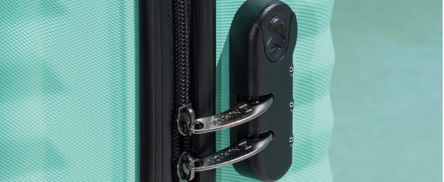 Набір валіз NUMADA 4 шт. (75см, 63см, 53см, культиватор), ABS, міцний, мінтовий