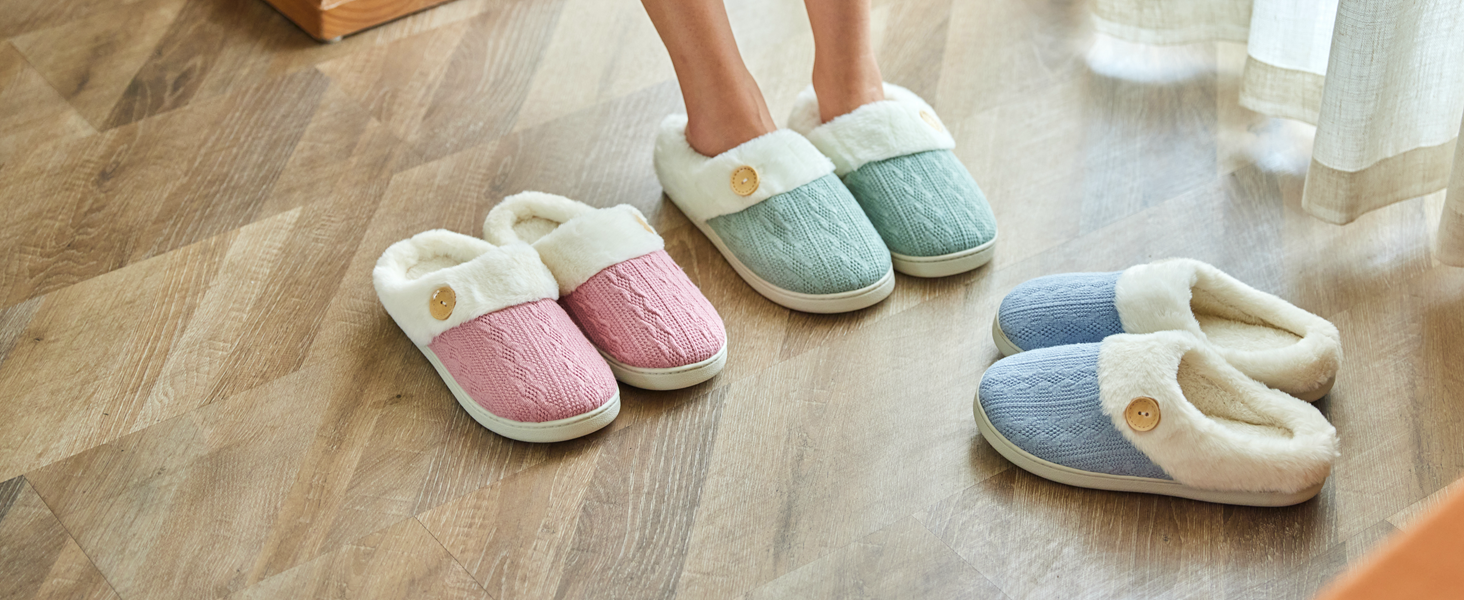 Чантом'ю жіночі домашні тапочки з меморі-піною, теплі, з штучним хутром, для дому, антиковзаюча підошва, 40/41 EU, зелені