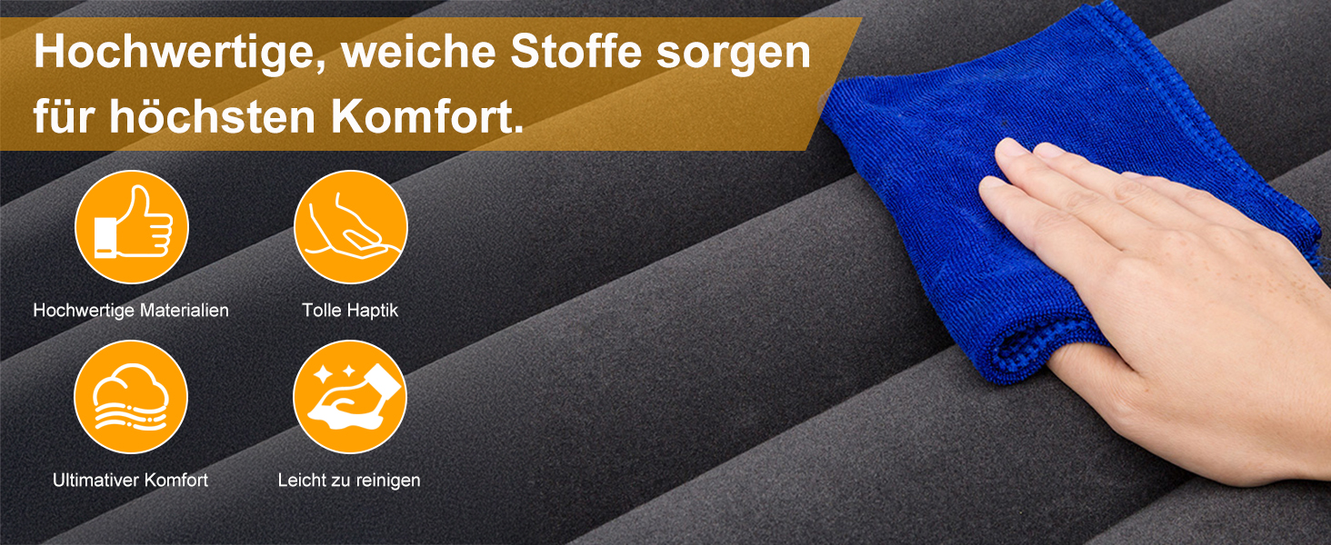 Надувна автомобільна матрац з насосом для подорожей, кемпінгу та відпочинку на природі. Чорний колір.