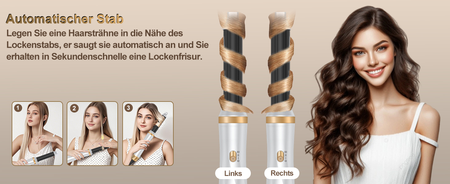 Фен-щітка 5 в 1 для волосся: стайлер, плойка, об'єм, локони