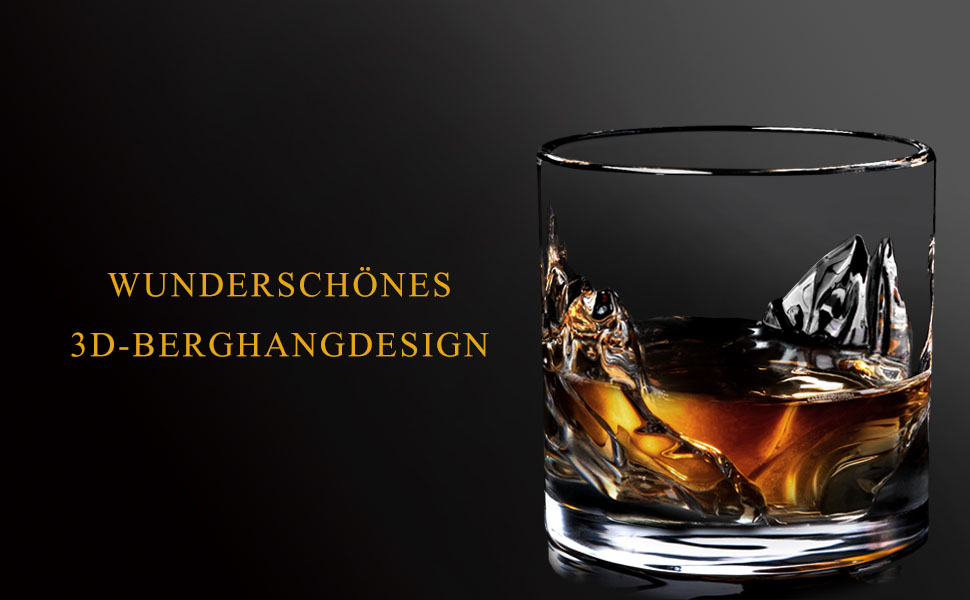 Набір склянок для віскі LIITON Everest (2 шт.) з кришталевого скла, Tumbler, подарунок для чоловіка, для коктейлів, джину, бурбону, рому