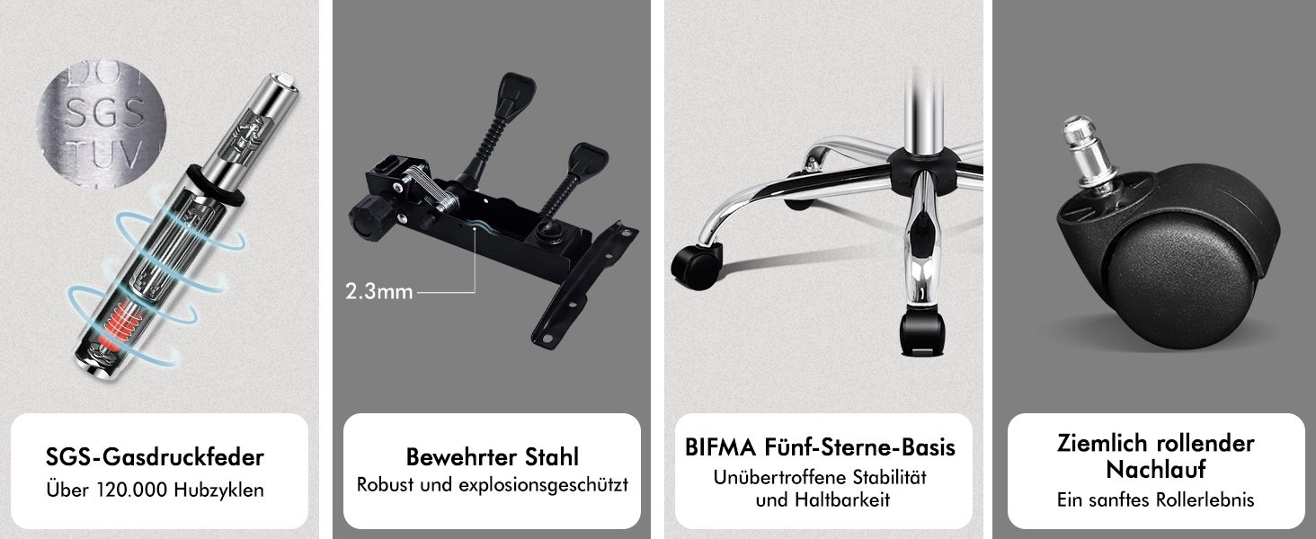 Офісне крісло Alfordson з ергономічною підтримкою попереку, регульоване, з підлокітниками та функцією масажу, PU шкіра, біле