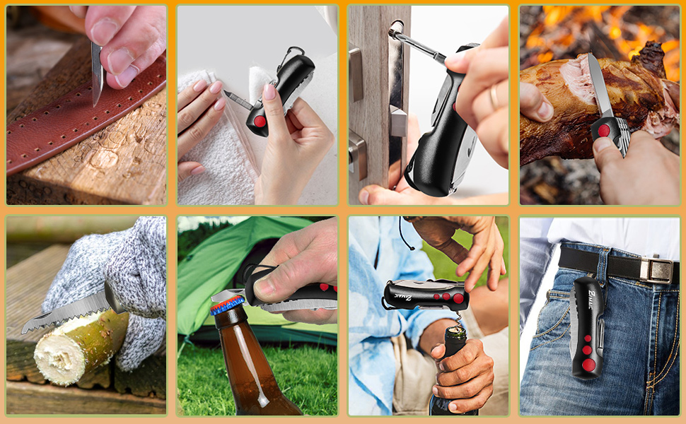 Швейцарський мультитул Taschenmesser: 15 функцій, для кемпінгу та надзвичайних ситуацій (Champagner, Зелений/Чорний)