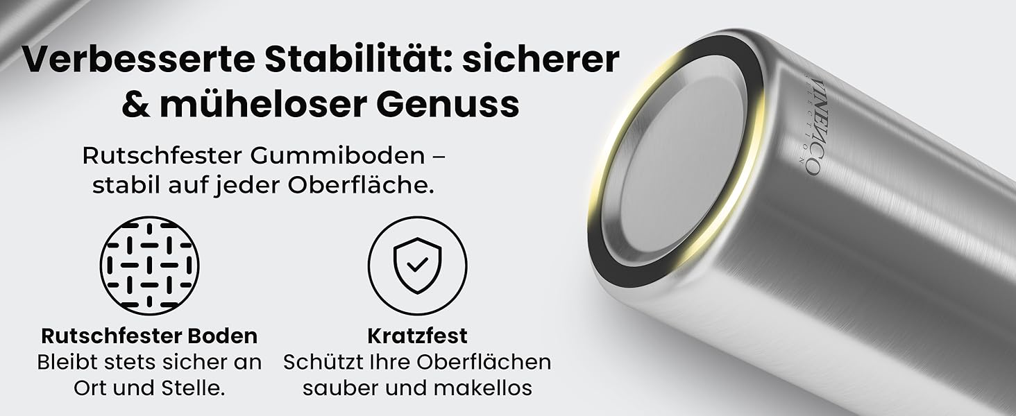 Охолоджувач для вина Vinenco з нержавіючої сталі, для шампанського та секту, з подвійними стінками, ізольований | Охолоджувач для винних пляшок, білого вина, аксесуар для вина, подарунковий набір для чоловіків та жінок